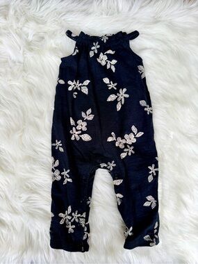 Cat & Jack Black Romper w/Floral Details